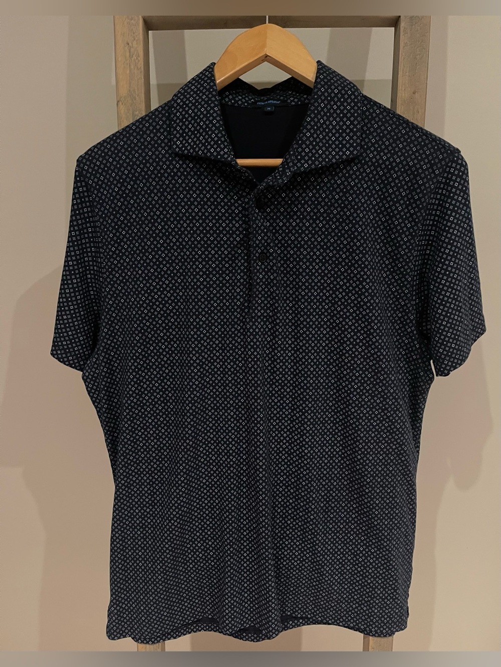Patrick assaraf Stretch-Pima Cotton Printed Polo size medium